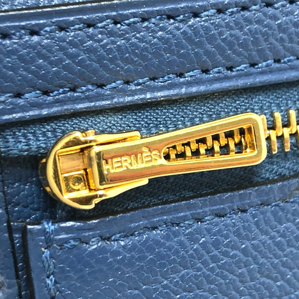 HERMES Long Wallet Purse Shave blue Long wallet Beansufla Women Secondhand Authentic