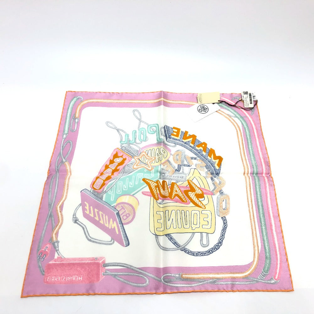HERMES scarf silk multicolor Chevaloscope Neon Chevaloscope Neon Carre45 Women Used Authentic