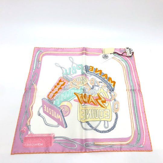 HERMES scarf silk multicolor Chevaloscope Neon Chevaloscope Neon Carre45 Women Used Authentic