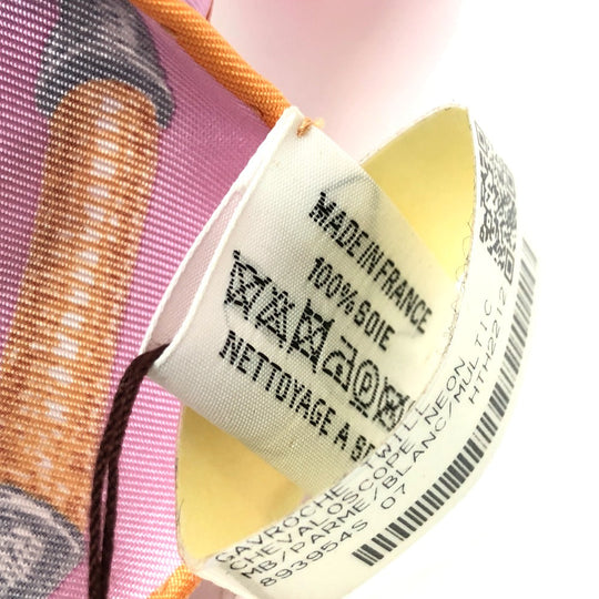 HERMES scarf silk multicolor Chevaloscope Neon Chevaloscope Neon Carre45 Women Used Authentic