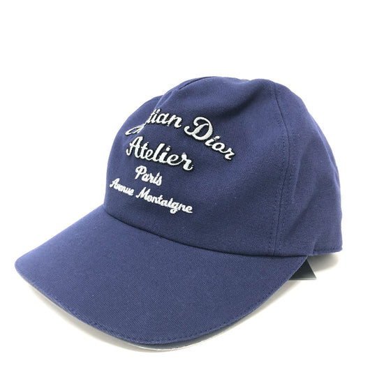 Dior cap 933C902L4511 cotton Navy ATELIER logo embroidery mens M Secondhand Authentic