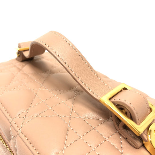 Dior Handbag Lambskin, Canvas pink Dior Travel Small Vanity Vanity Bag Women Used Authentic