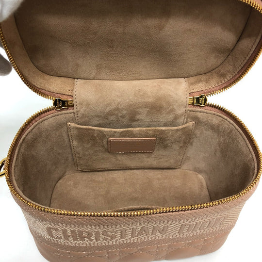 Dior Handbag Lambskin, Canvas pink Dior Travel Small Vanity Vanity Bag Women Used Authentic