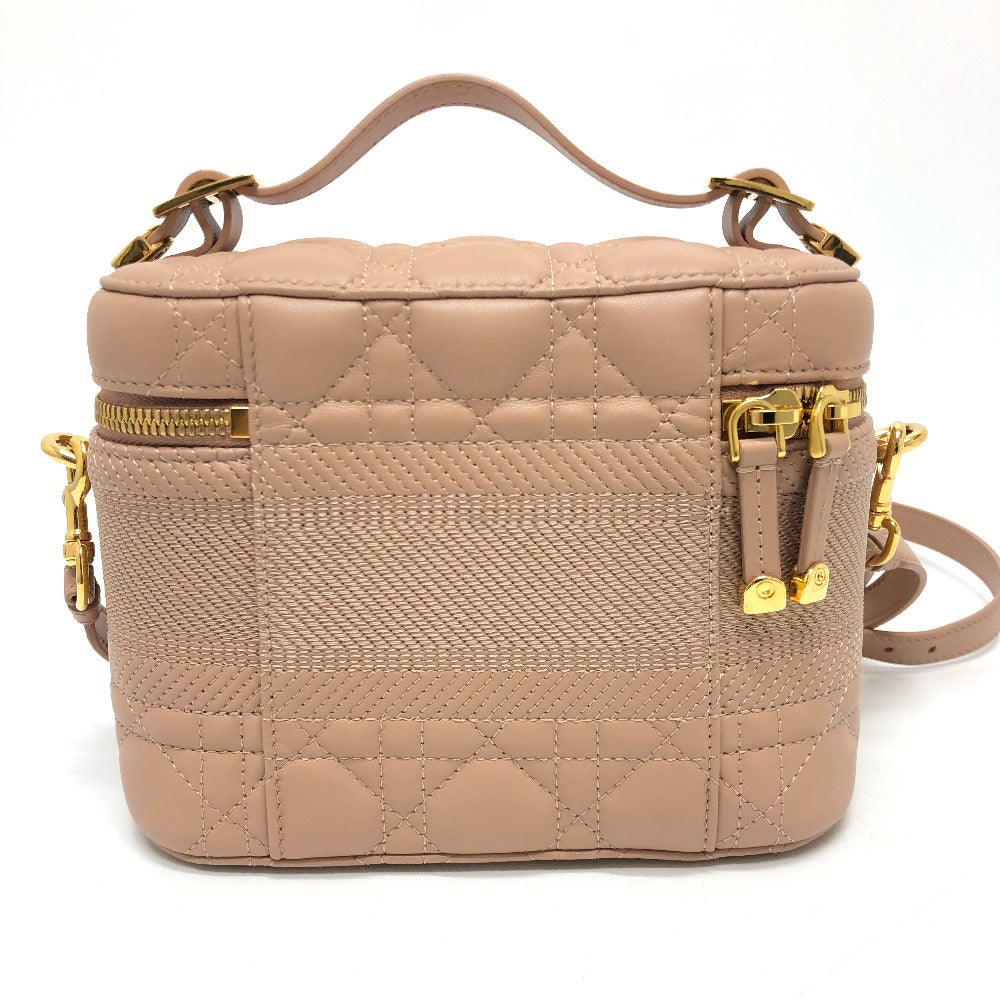 Dior Handbag Lambskin, Canvas pink Dior Travel Small Vanity Vanity Bag Women Used Authentic