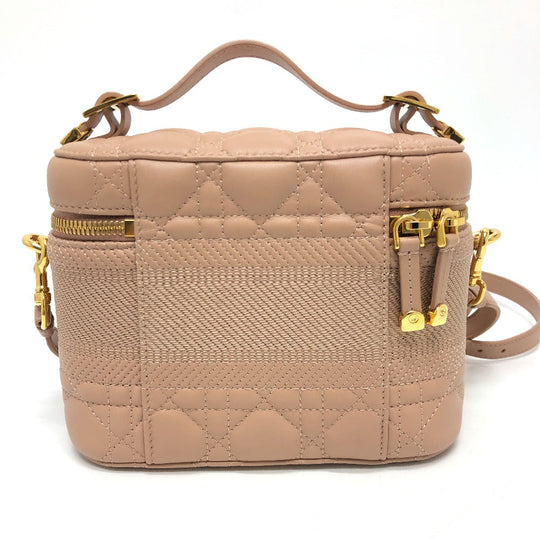 Dior Handbag Lambskin, Canvas pink Dior Travel Small Vanity Vanity Bag Women Used Authentic