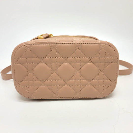 Dior Handbag Lambskin, Canvas pink Dior Travel Small Vanity Vanity Bag Women Used Authentic