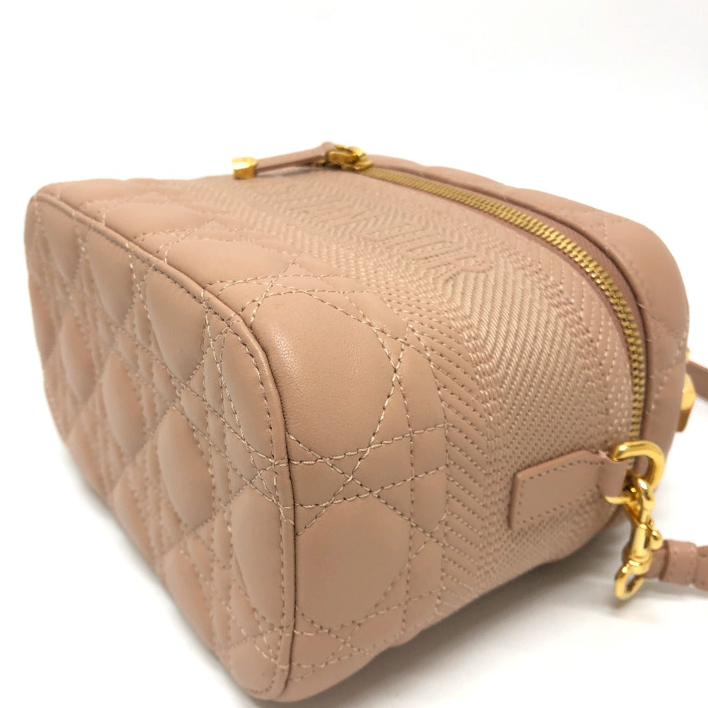Dior Handbag Lambskin, Canvas pink Dior Travel Small Vanity Vanity Bag Women Used Authentic
