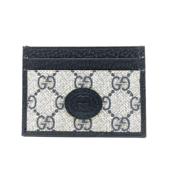 GUCCI Card Case 673002 GG Supreme canvas, leather Navy GG Supreme GG Card Case