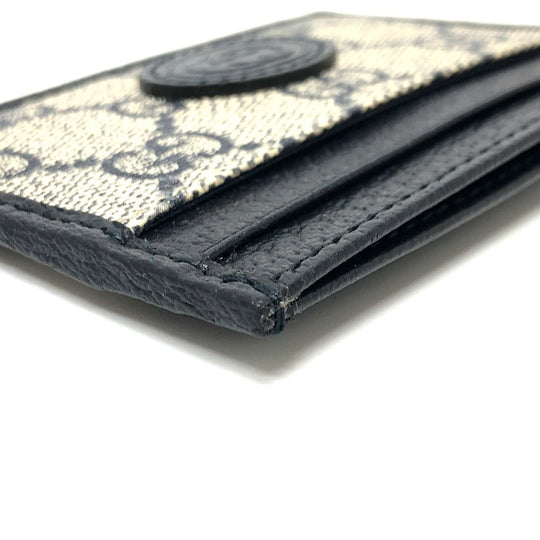 GUCCI Card Case 673002 GG Supreme canvas, leather Navy GG Supreme GG Card Case