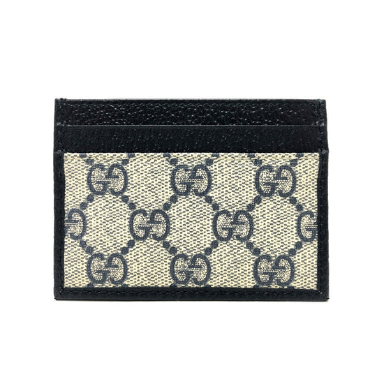 GUCCI Card Case 673002 GG Supreme canvas, leather Navy GG Supreme GG Card Case