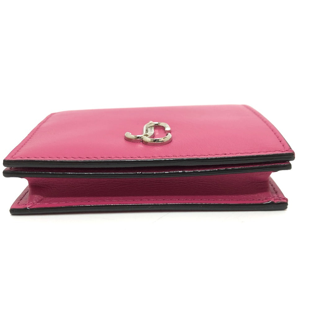 JIMMY CHOO Folded wallet 112274 leather pink HANNE Women Used Authentic
