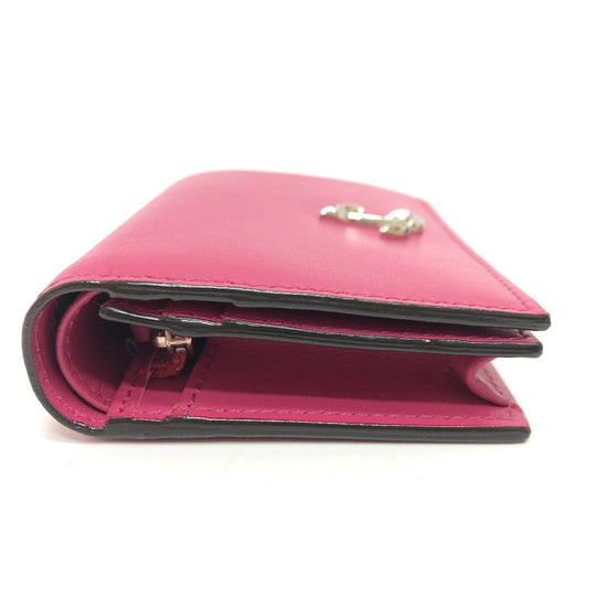 JIMMY CHOO Folded wallet 112274 leather pink HANNE Women Used Authentic