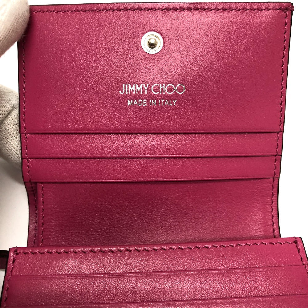 JIMMY CHOO Folded wallet 112274 leather pink HANNE Women Used Authentic