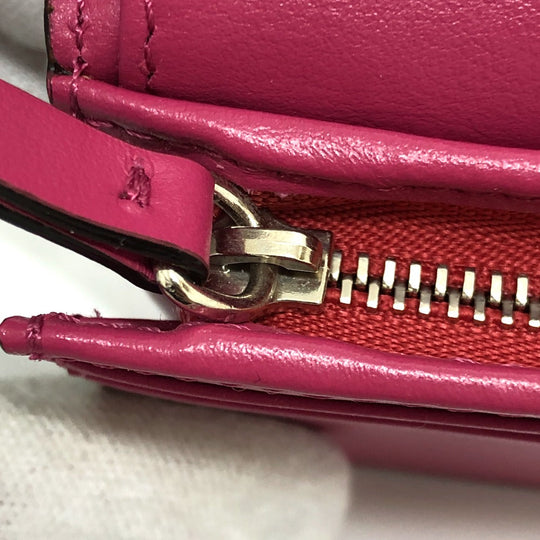 JIMMY CHOO Folded wallet 112274 leather pink HANNE Women Used Authentic