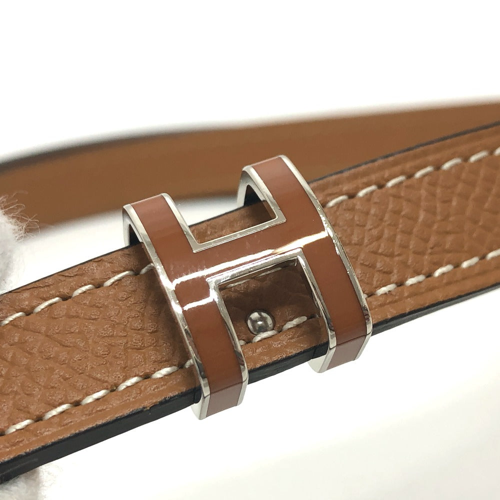 HERMES belt Epsom Brown Belt "Pop H" 15 Women 80 Used Authentic