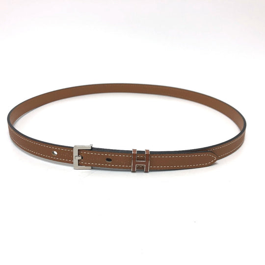 HERMES belt Epsom Brown Belt "Pop H" 15 Women 80 Used Authentic