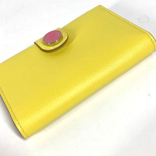 HERMES Card Case Leather, Evercolor yellow By color R.M.S Women Used Authentic