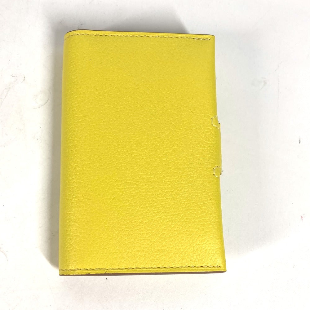 HERMES Card Case Leather, Evercolor yellow By color R.M.S Women Used Authentic