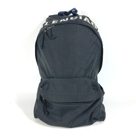 BALENCIAGA Backpack 507460 Nylon black By color Wheel logo mens Used Authentic