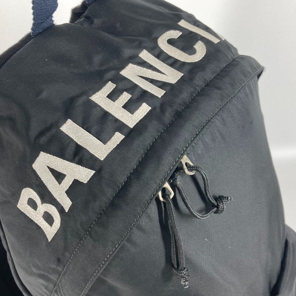 BALENCIAGA Backpack 507460 Nylon black By color Wheel logo mens Used Authentic