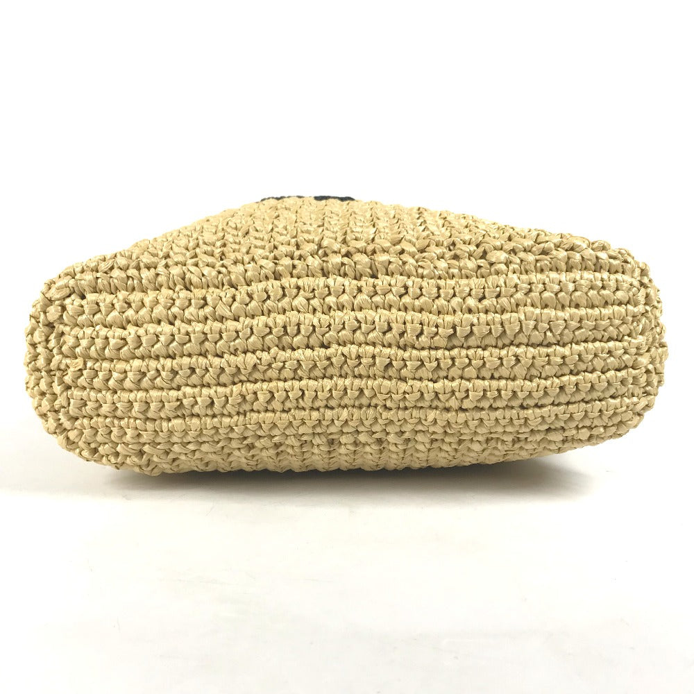 PRADA Handbag 1BG422 Raffia beige Basket Bag Straw Bag Crochet triangle logo triangle small lettering logo