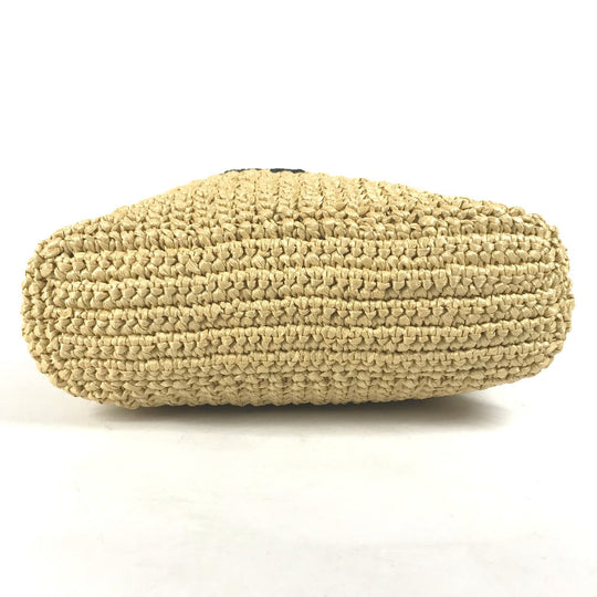 PRADA Handbag 1BG422 Raffia beige Basket Bag Straw Bag Crochet triangle logo triangle small lettering logo