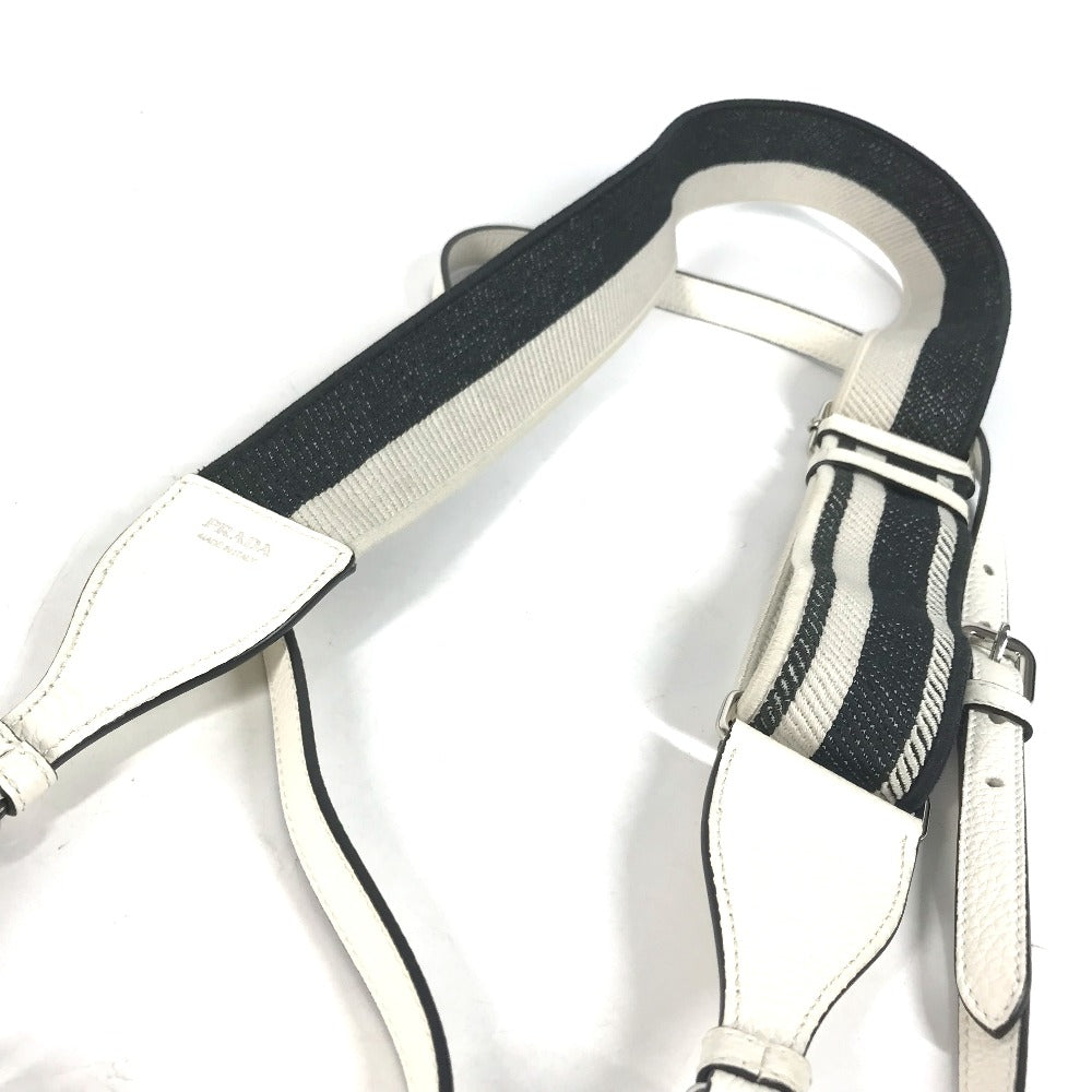 PRADA Shoulder Bag 1BH191 leather white logo Women Used Authentic