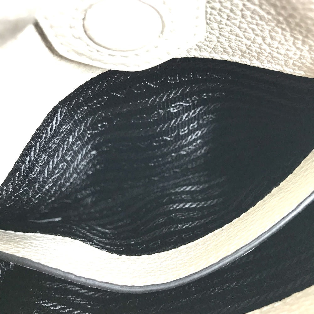 PRADA Shoulder Bag 1BH191 leather white logo Women Used Authentic