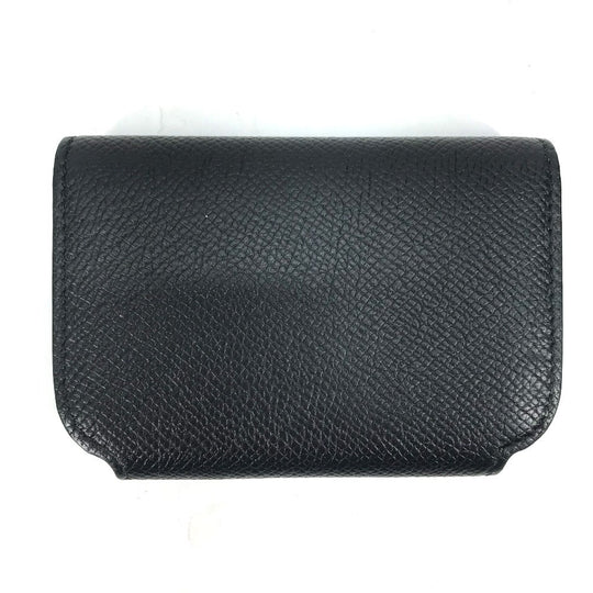 BALENCIAGA Card Case 594225 leather black Wallet logo Women Used Authentic