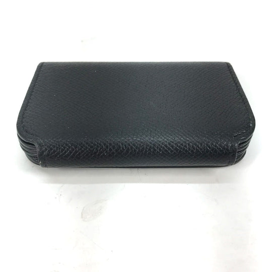 BALENCIAGA Card Case 594225 leather black Wallet logo Women Used Authentic