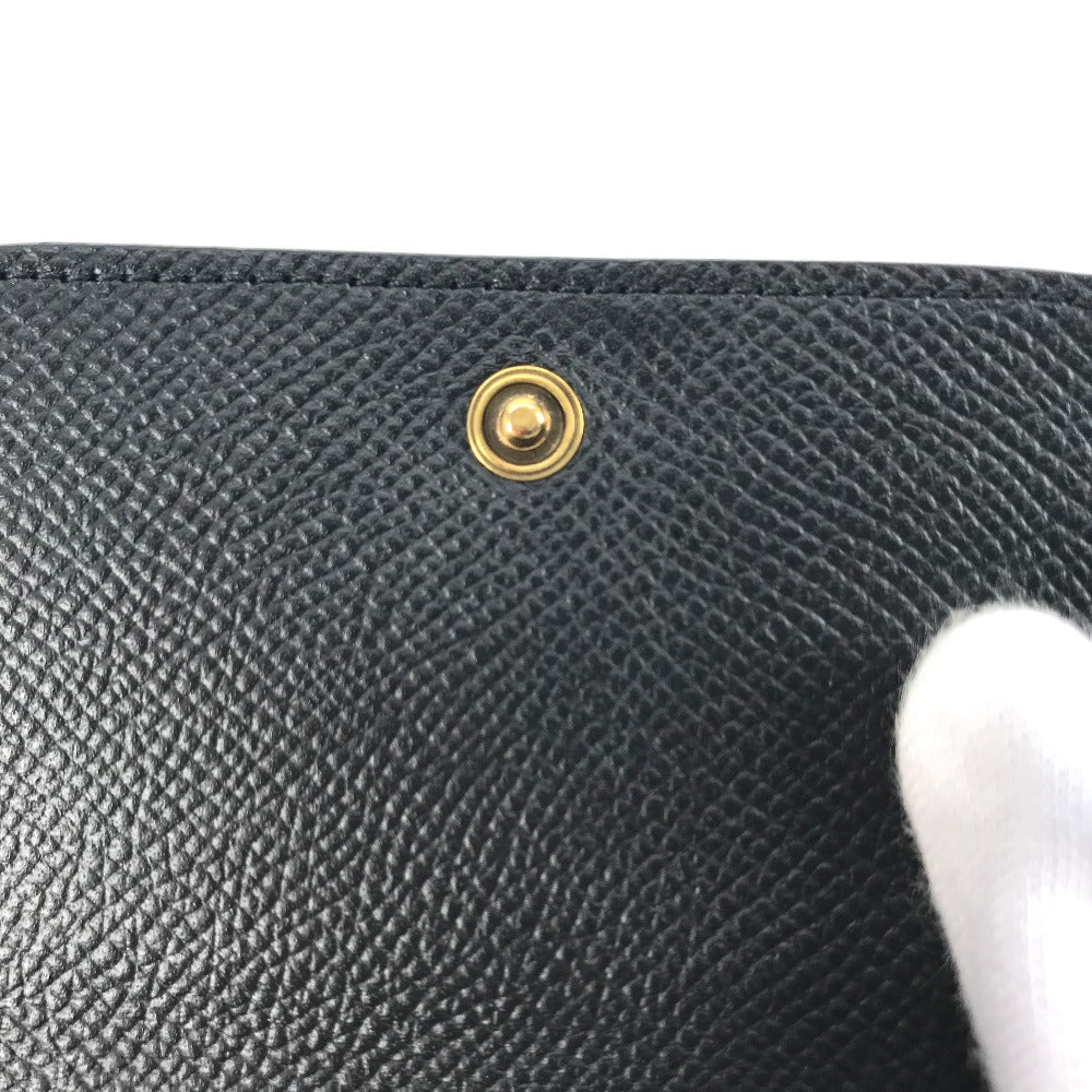BALENCIAGA Card Case 594225 leather black Wallet logo Women Used Authentic
