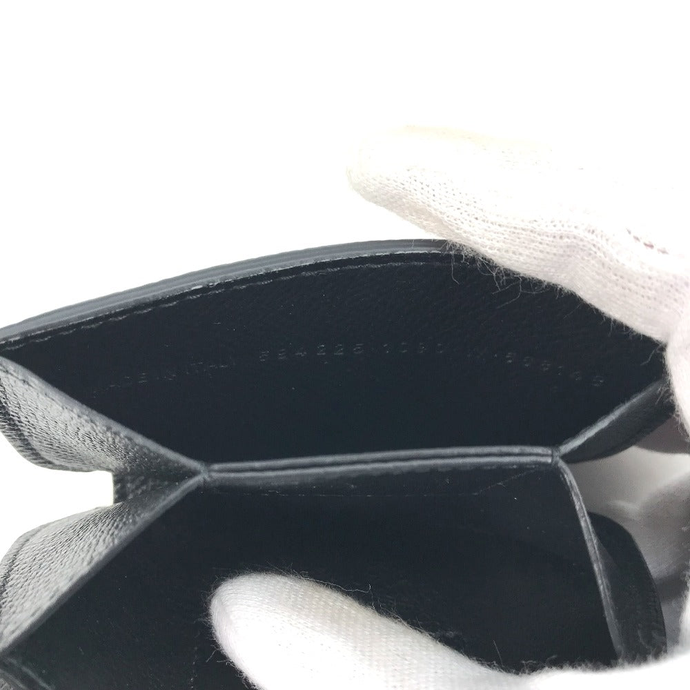 BALENCIAGA Card Case 594225 leather black Wallet logo Women Used Authentic