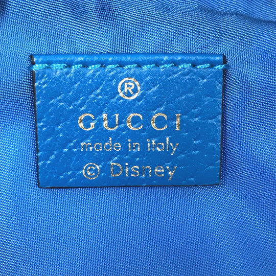 GUCCI pencil case 662129 GG canvas / leather Beige x blue Disney collaboration Donald duck Women Used Authentic