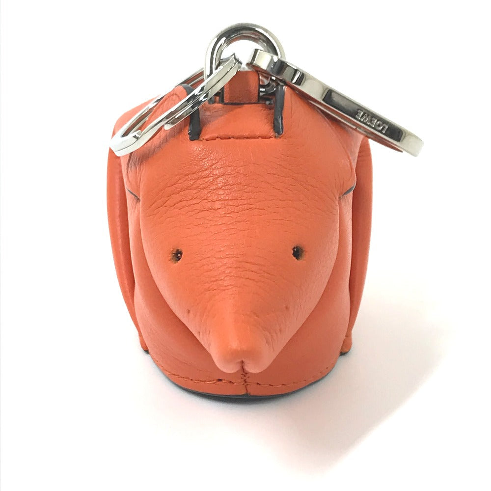 LOEWE charm leather Orange x Black animal collection mouse Women Used Authentic