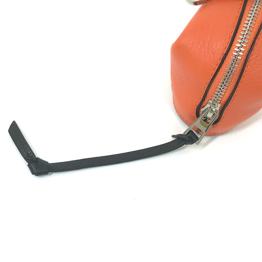 LOEWE charm leather Orange x Black animal collection mouse Women Used Authentic