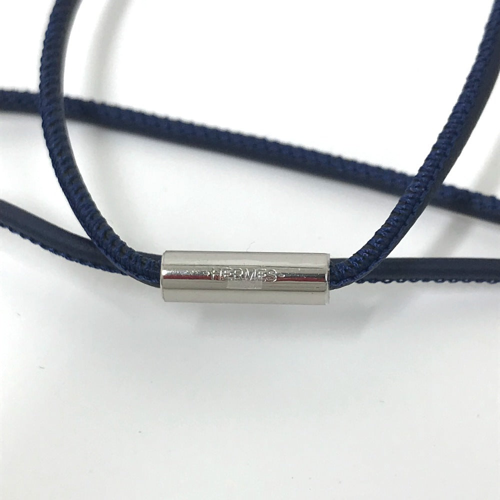 HERMES Necklace Buffalo horn Purple x blue Buffalo horn Equipe Women Used Authentic