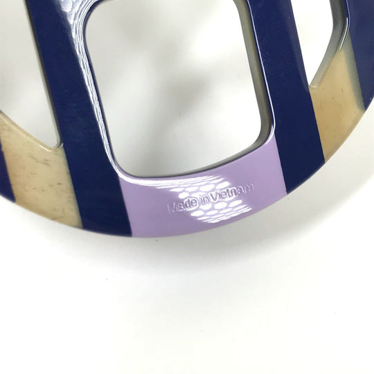 HERMES Necklace Buffalo horn Purple x blue Buffalo horn Equipe Women Used Authentic