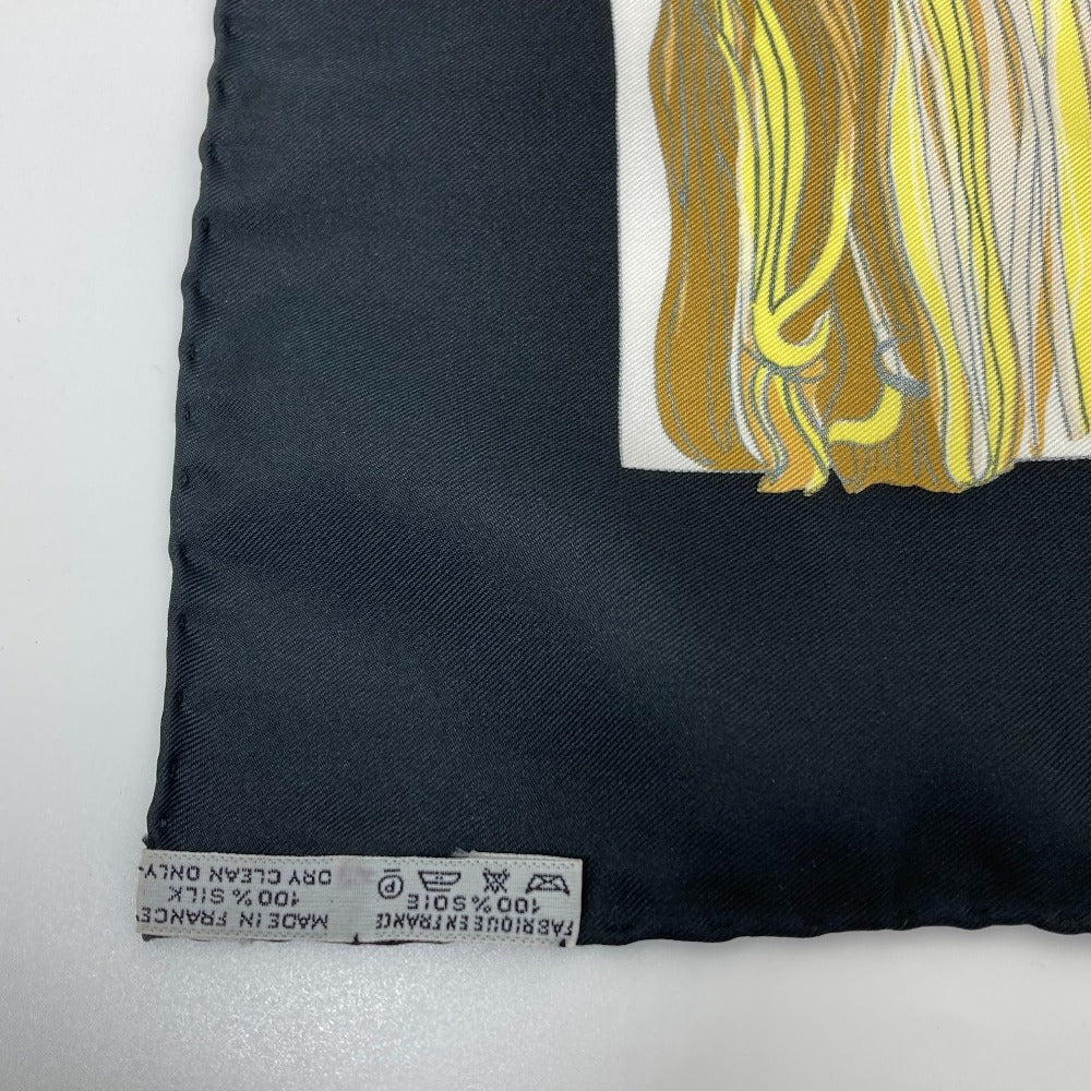 HERMES scarf silk Navy Pasementerie string decoration Carre90 Women Secondhand Authentic