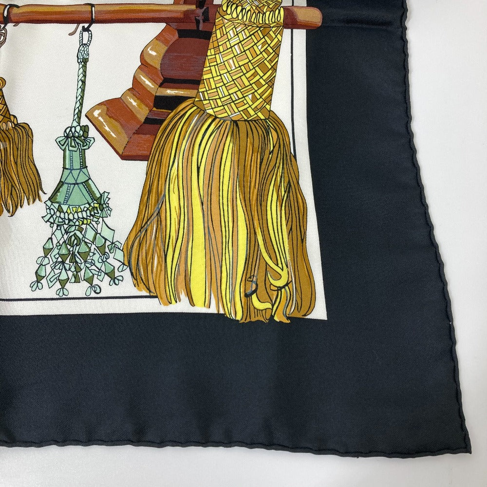 HERMES scarf silk Navy Pasementerie string decoration Carre90 Women Secondhand Authentic
