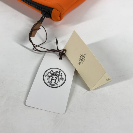 HERMES Clutch bag polyamide Orange accessory case Neovan GM Women Used Authentic