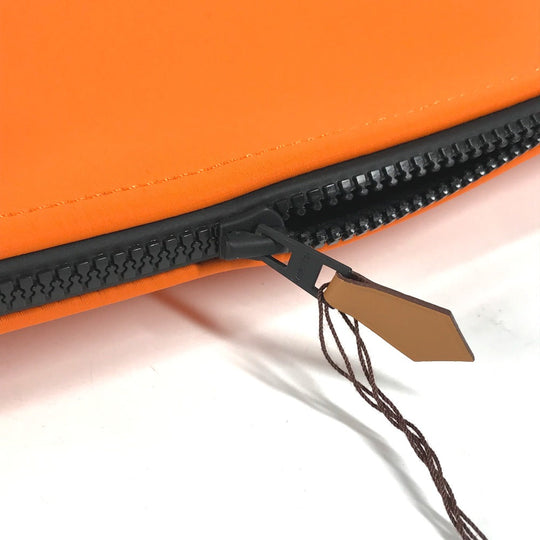 HERMES Clutch bag polyamide Orange accessory case Neovan GM Women Used Authentic
