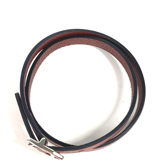 HERMES bracelet leather Brown Bracelet Paddock Double Tour Women Used Authentic