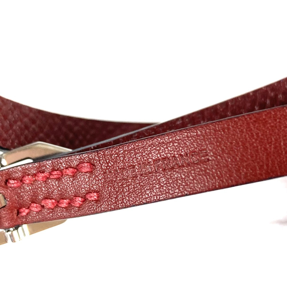 HERMES bracelet leather Brown Bracelet Paddock Double Tour Women Used Authentic