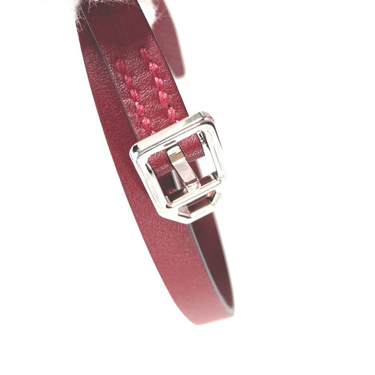 HERMES bracelet leather Brown Bracelet Paddock Double Tour Women Used Authentic