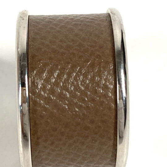 HERMES Ring leather gray Olympe Women XS Used Authentic