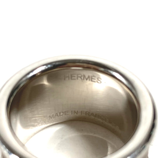 HERMES Ring leather gray Olympe Women XS Used Authentic