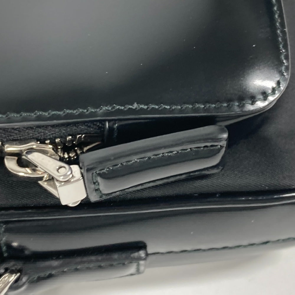 PRADA Shoulder Bag 2VH172 Leather / nylon black With porch Triangle logo plate