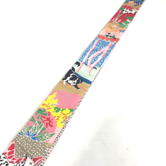 HERMES scarf silk multicolor Embroidery dog puppy dog Twilly Twins Women Used Authentic
