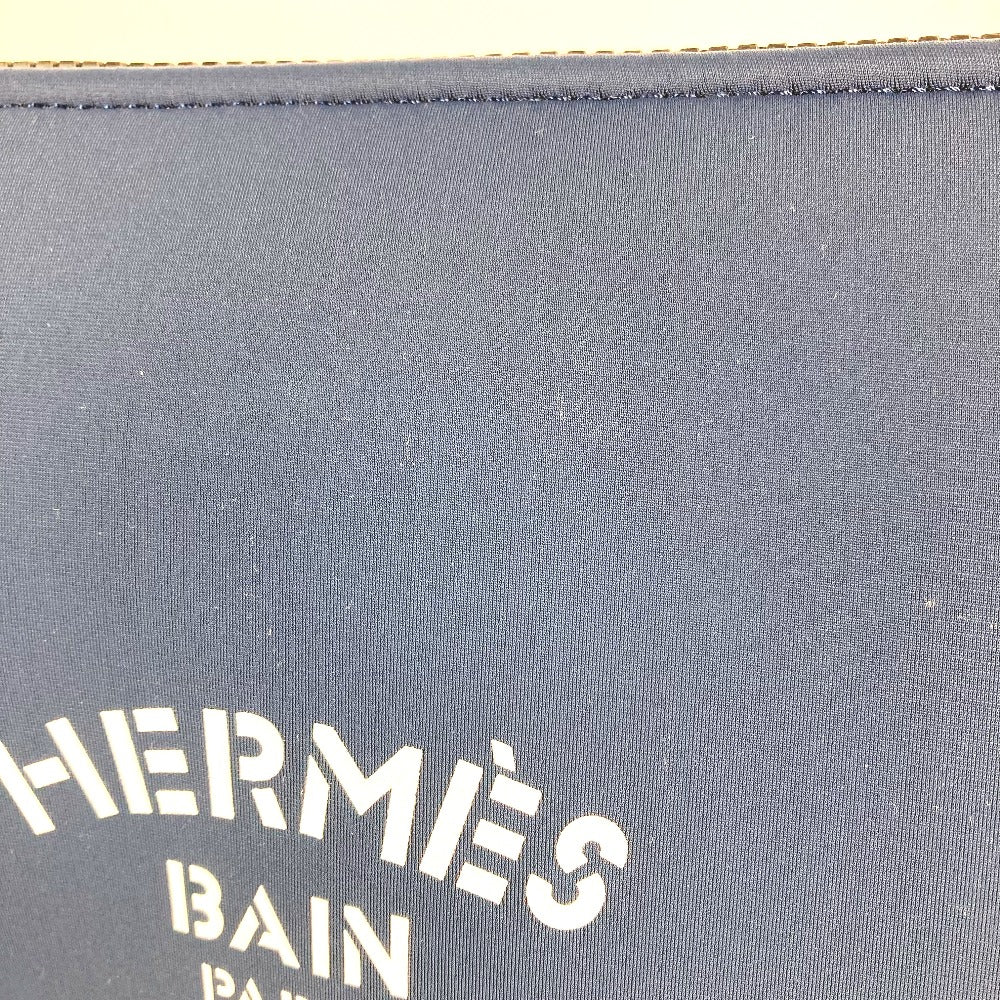 HERMES Pouch polyamide Navy Flat pouch Neoban Pouch MM Women Used Authentic