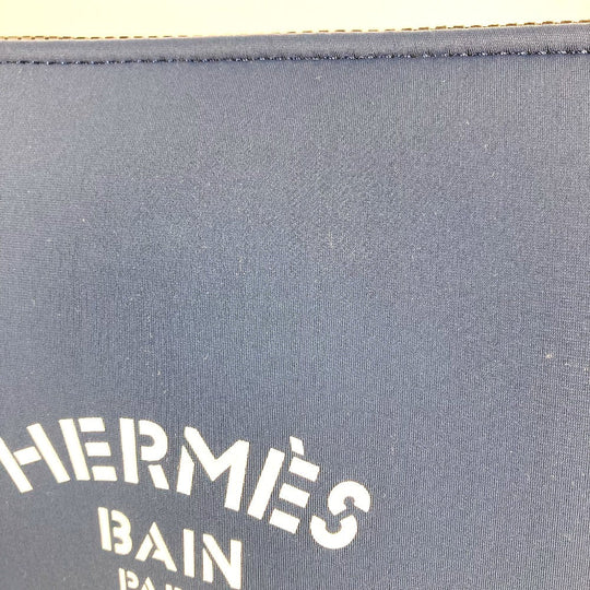 HERMES Pouch polyamide Navy Flat pouch Neoban Pouch MM Women Used Authentic